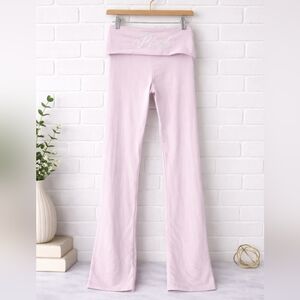 NWOT Victoria's Secret Pink Yoga Fold-Over Waistband Pants Pale Light Pink XS